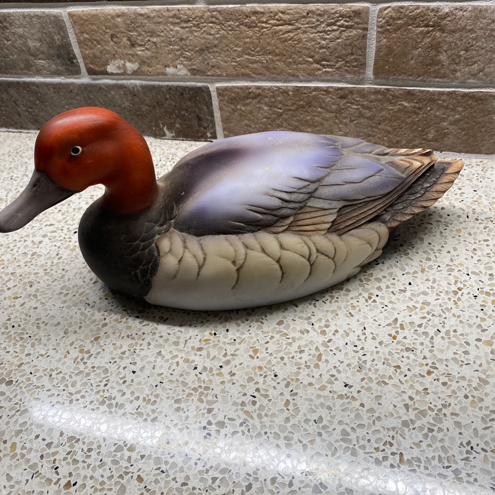 Canvasback by Andrea large porcelain red head duck figurine.